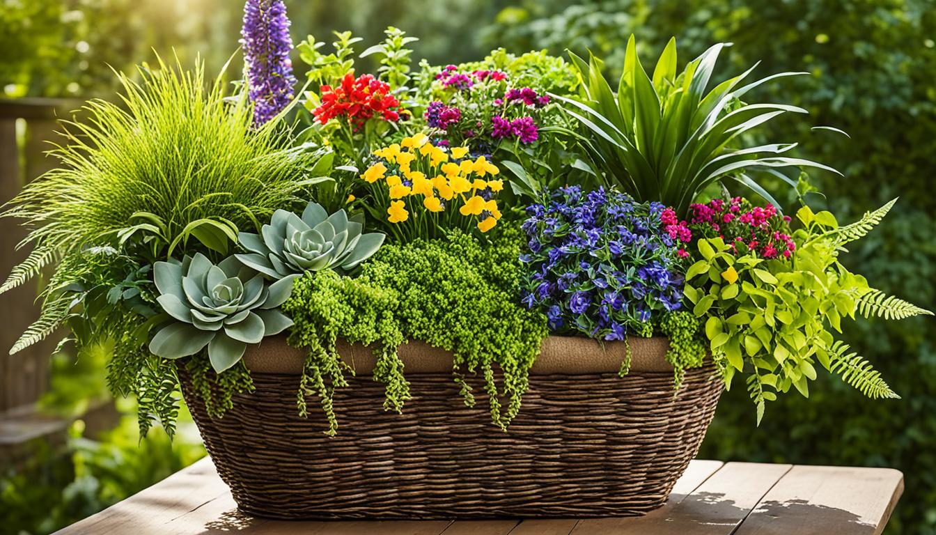 DIY Container Garden Using Baskets