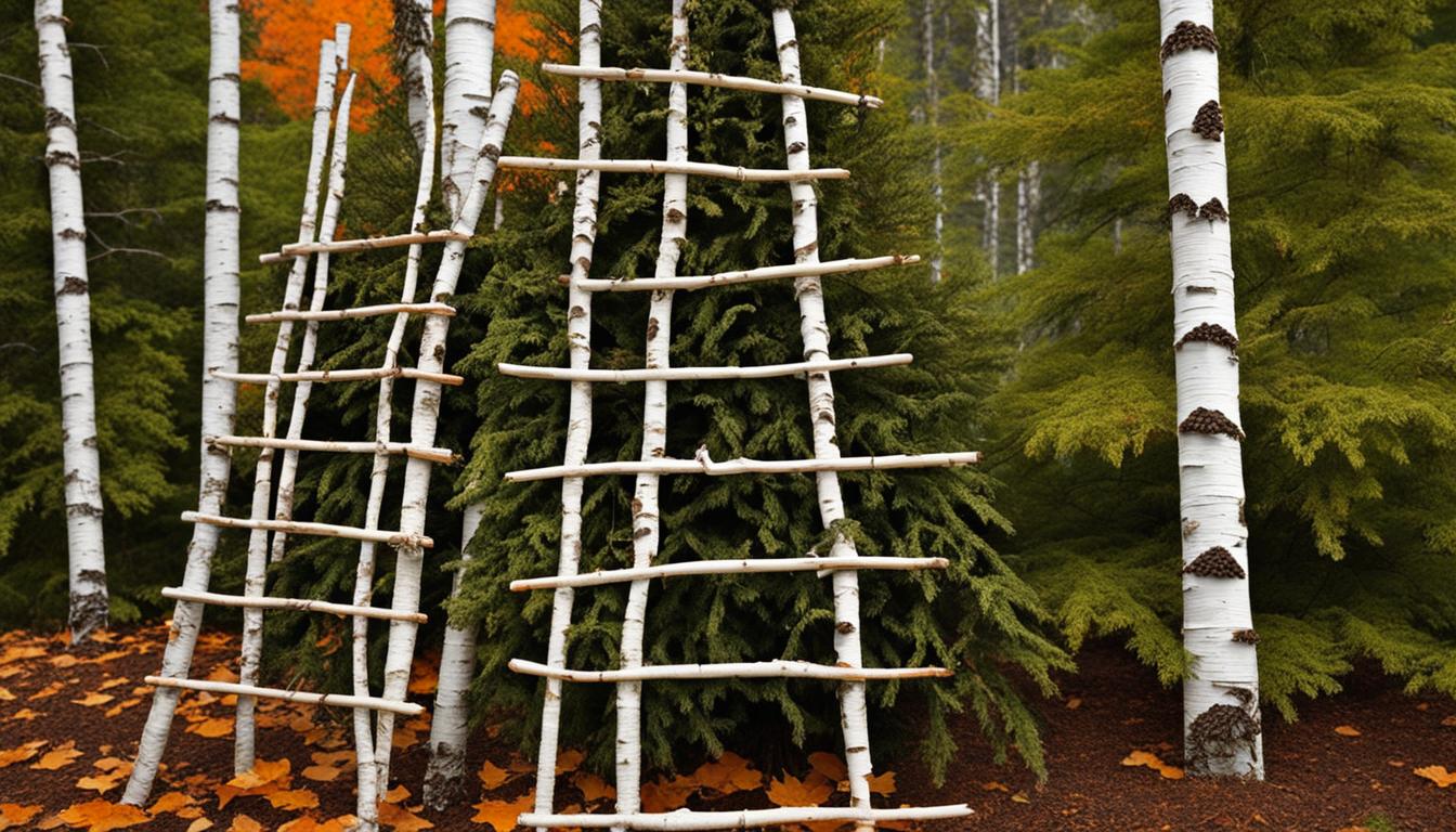 Create Rustic Ladder White Birch Poles